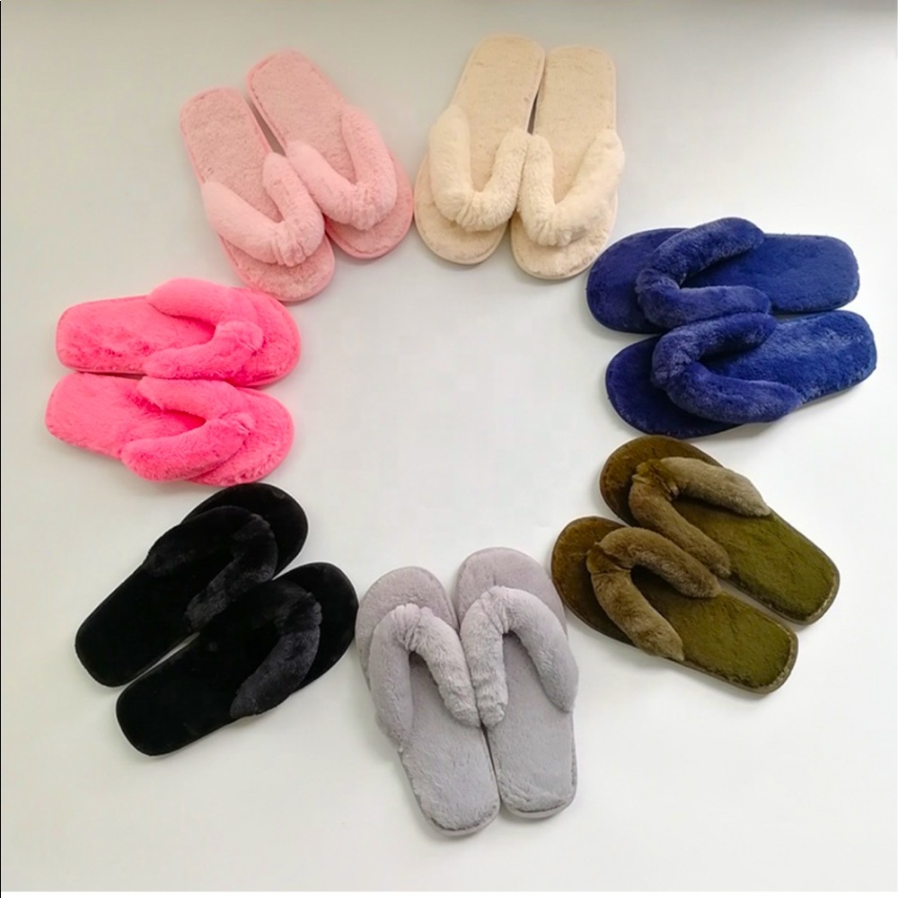 Fur Thong Slippers - Picture 2 of 8